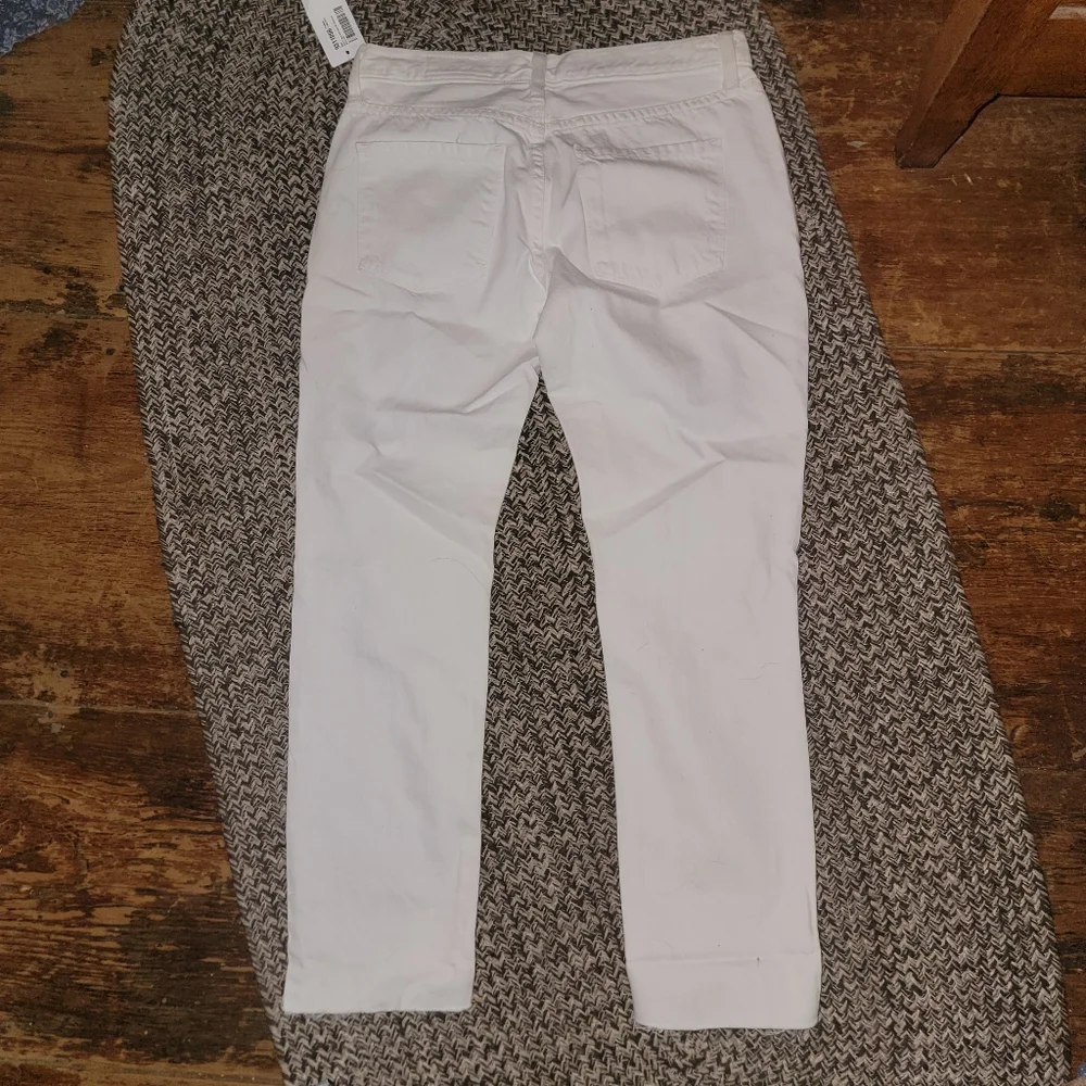 Pistola Remi Destroyed Raw Hem Boyfriend Jean cropped White Destructed Ripped
